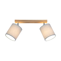 Aprillia lampa sufitowa 2xE27 maks. 25W dąb olejowany/szary klosz z tkaniny 56745274