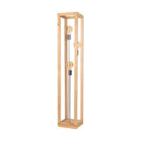 Kago Floor Lamp 3xE27 Max.60W Oiled Oak/Chrome Metal/Black Fabric Cable 51528374