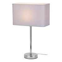 Lampa stołowa Cadre 1xE27 maks. 25W chromowany metal/przezroczysty kabel PVC/kabel z białej tkaniny 93920128