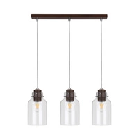 Alessandro Wood Lampa Wisząca 3xE27 Max.60W Orzech/Transparentny 1760376