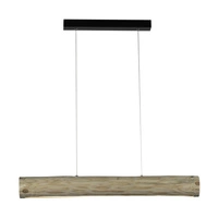 Lampa Wisząca Lucas 1xLED Samsung 24V Zintegrowana 2380lm 3000K 25,5W Naturalna Sosna/Czarny Metal/Przezroczysty Kabel PCV ze ściemniaczem dotykowym 69460104