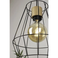 Endorfina Pendant Lamp 1xE27 Max.60W Oiled Oak/Black Metal/Black Fabric Cable 132219104