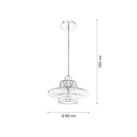 Lampa wisząca Bali 1xE27 maks. 60W chromowany metal/przezroczysty kabel PVC/brązowe szkło 1197128