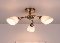 Lampa Sufitowa Viletta 3xE27 Max.60W Patyna Metal/Białe Szkło 8141311