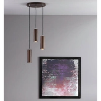 Lampa wisząca rura w zestawie Kabel 3xGU10 LED 5W z drewna bukowego w kolorze orzecha/czarnej tkaniny 1559376R