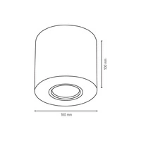 Concretedream Round Lampa Sufitowa 1xLED GU10 5W Beton Biały 2566137