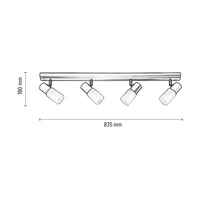 Lampa sufitowa Kira Wood 4xE14 Max.40W Drewno wenge/białe szkło 2210435L