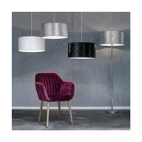 Lampa wisząca Maxima 1xE27 Max.60W Chromowany metal/Przezroczysty kabel PVC/Srebrny klosz z tkaniny 1763028