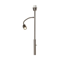 Eros Floor Lamp 1xE27 Max.60W 1xLED Integrated 160lm 3000K 3W Satin Metal/White Fabric Shade/Transparent PVC Cable 1232127