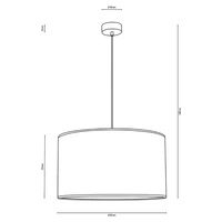 Hoja Pendant Lamp 1xE27 Max.60W Oiled Oak/Transparent PVC Cable/Multicolor Wallpaper 16470174